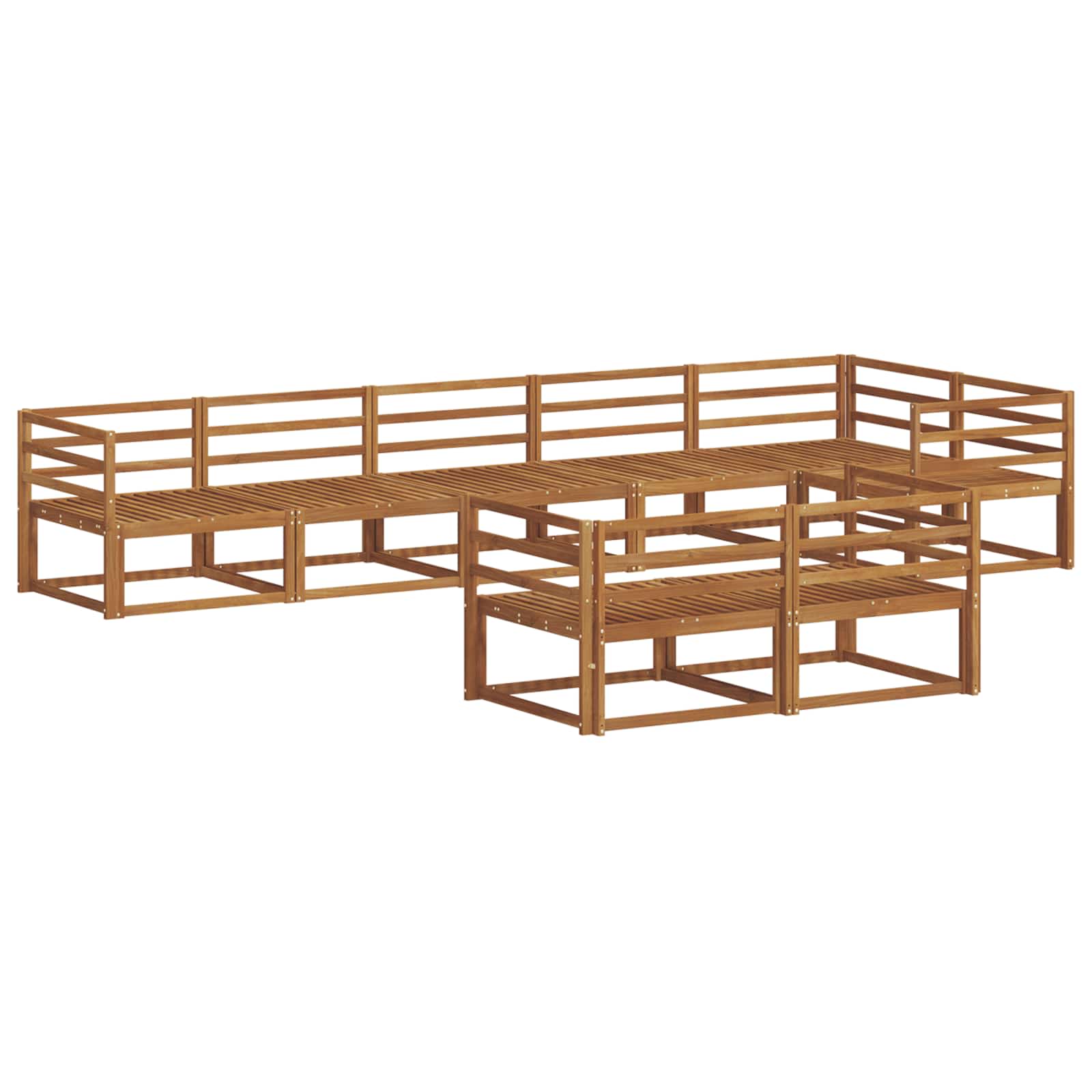 Outdoor-Sofagarnitur 8 Stk. Natur Massives Akazienholz