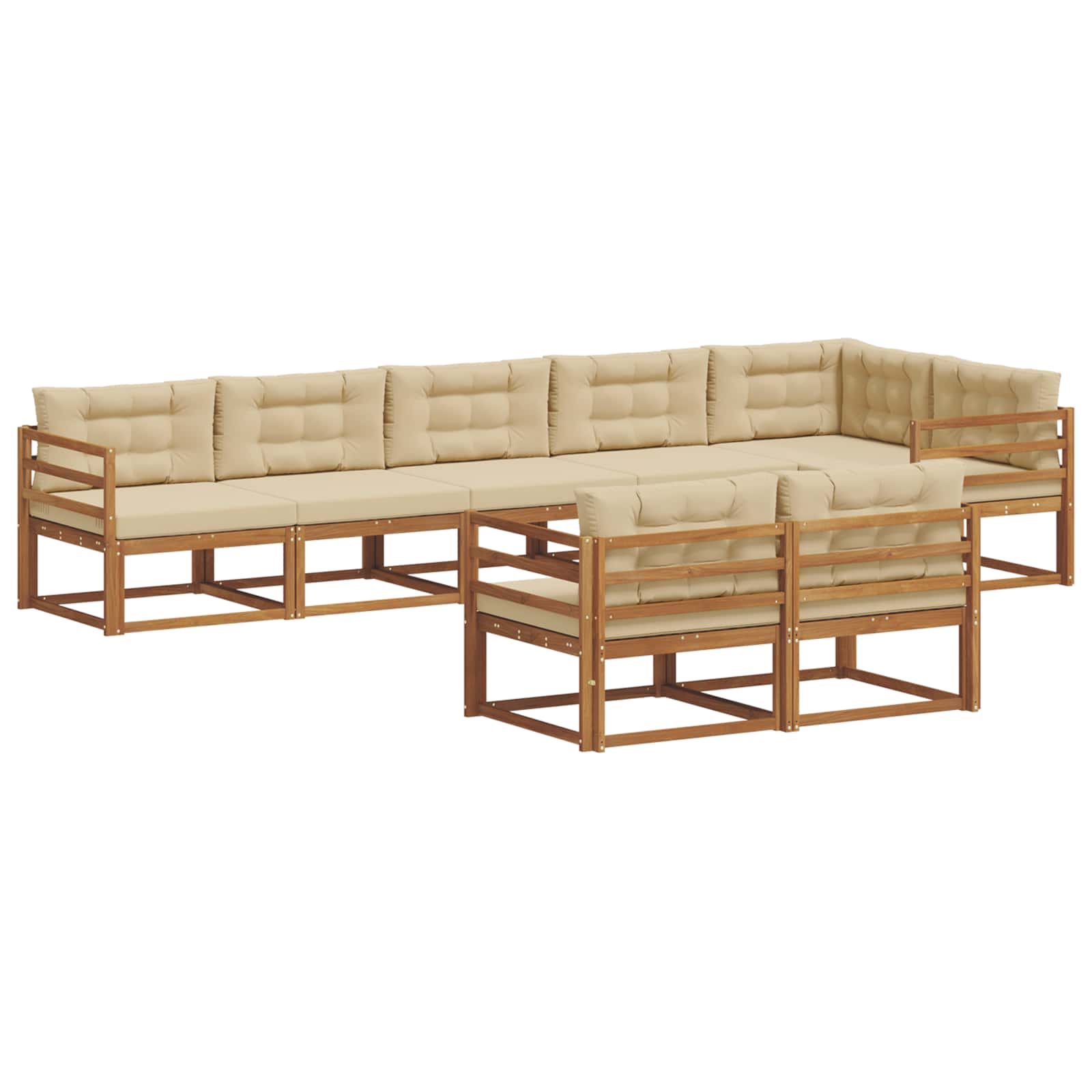 Outdoor-Sofagarnitur 8 Stk. Natur und Beige