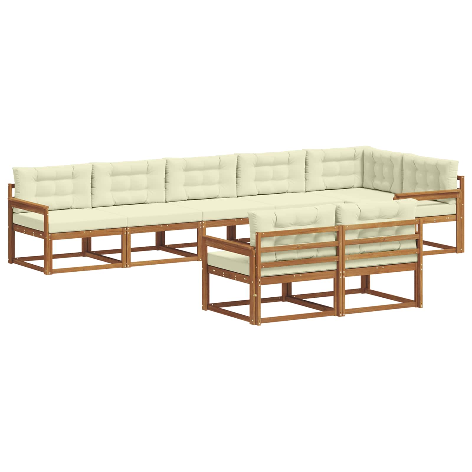 Outdoor-Sofagarnitur 8 Stk. Natur und Creme