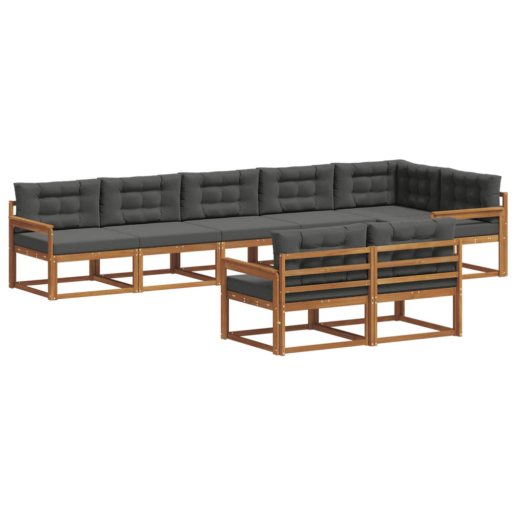 Outdoor-Sofagarnitur 8 Stk. Natur und Anthrazit