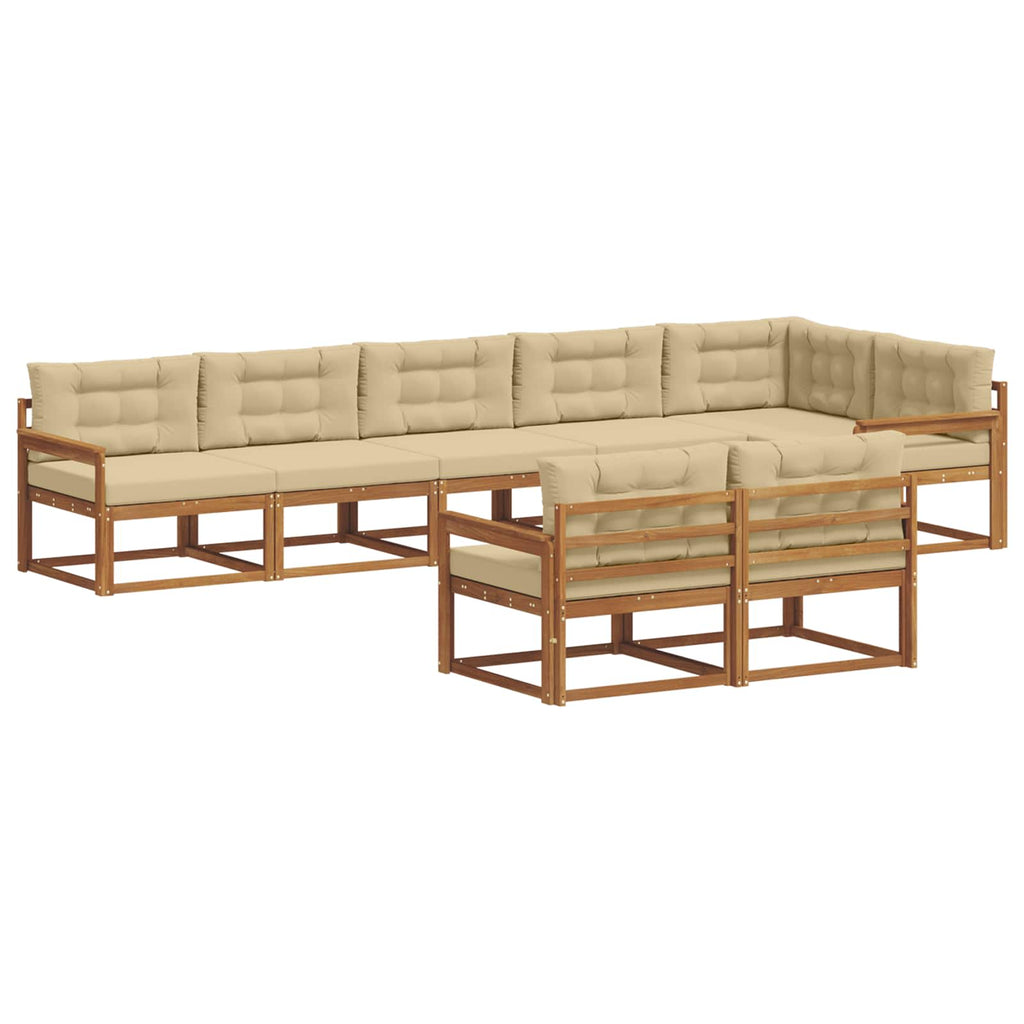 Outdoor-Sofagarnitur 8 Stk. Natur und Beige