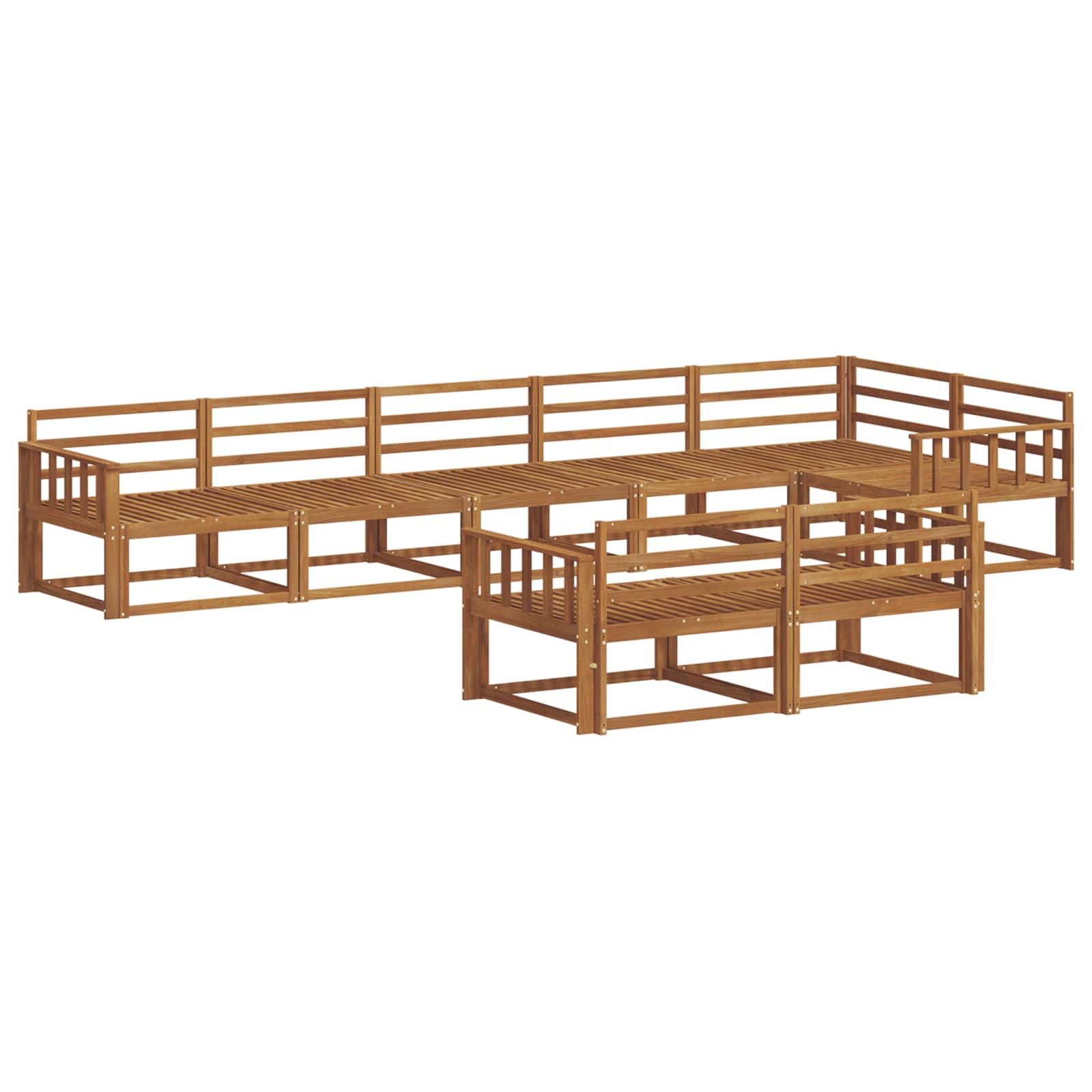 Outdoor-Sofagarnitur 8 Stk. Natur Massives Akazienholz