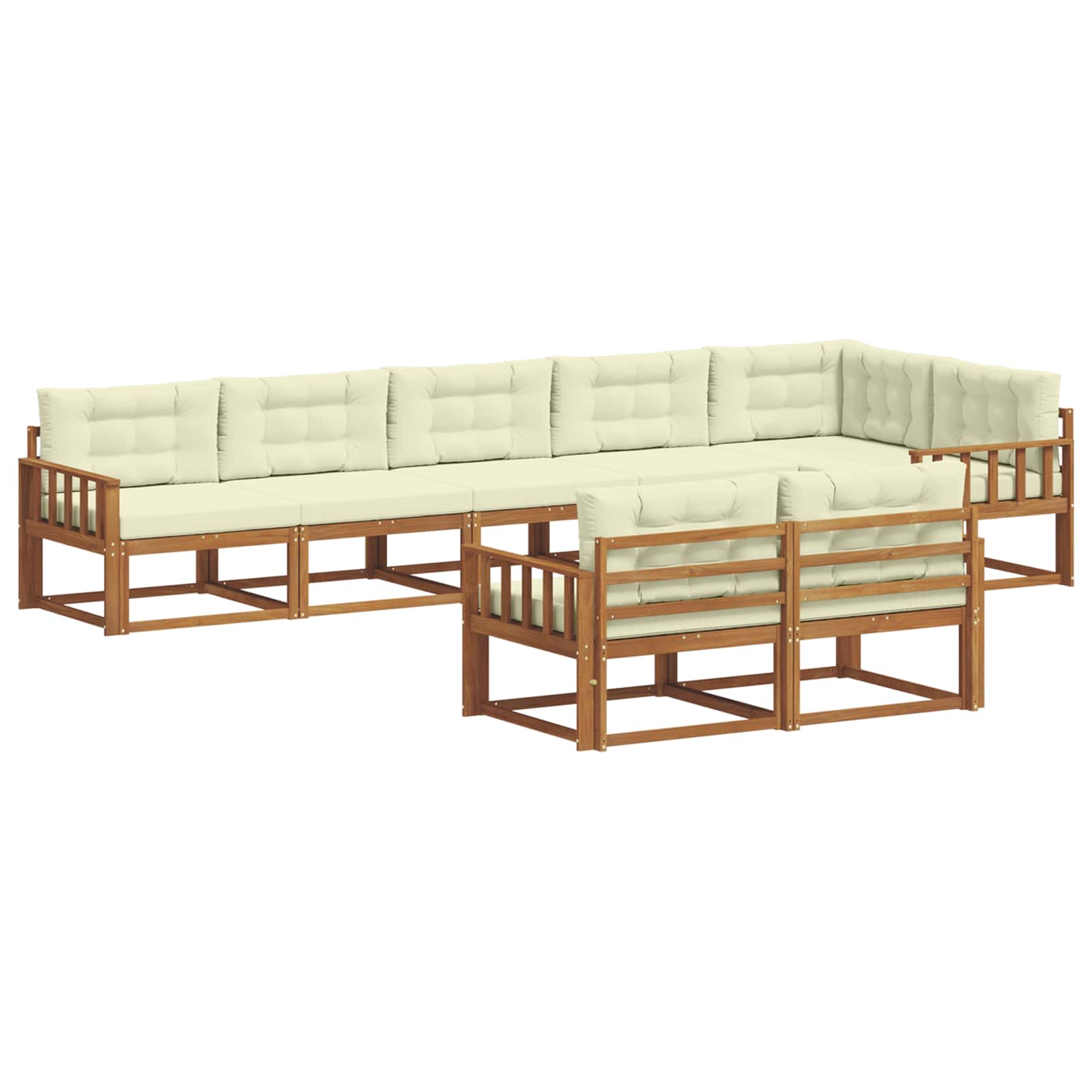 Outdoor-Sofagarnitur 8 Stk. Natur und Creme