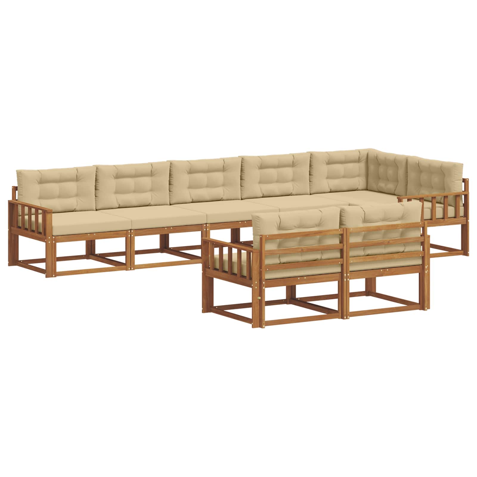 Outdoor-Sofagarnitur 8 Stk. Natur und Beige