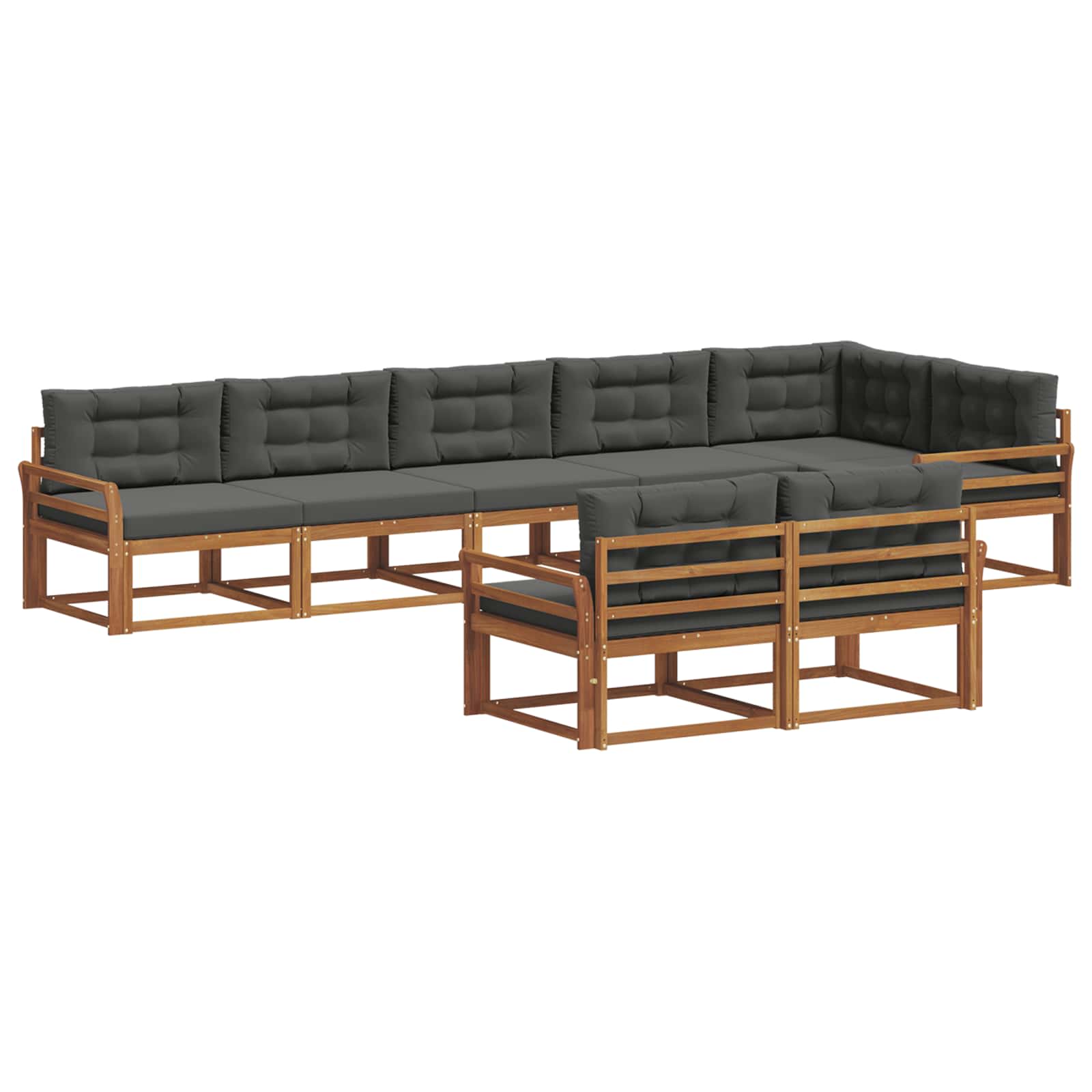 Outdoor-Sofagarnitur 8 Stk. Natur und Anthrazit