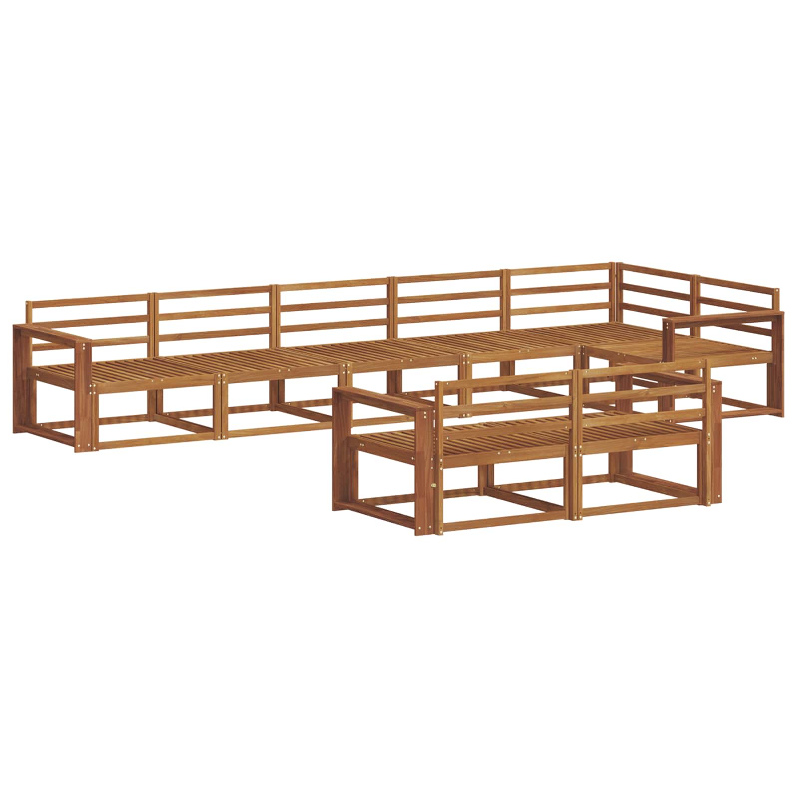 Outdoor-Sofagarnitur 8 Stk. Natur Massives Akazienholz