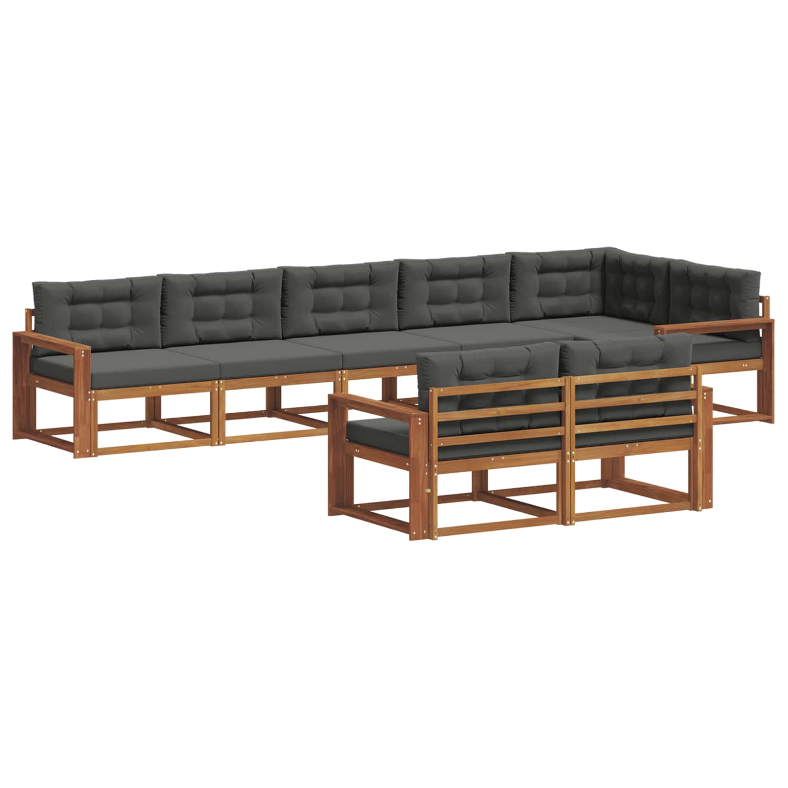 Outdoor-Sofagarnitur 8 Stk. Natur und Anthrazit