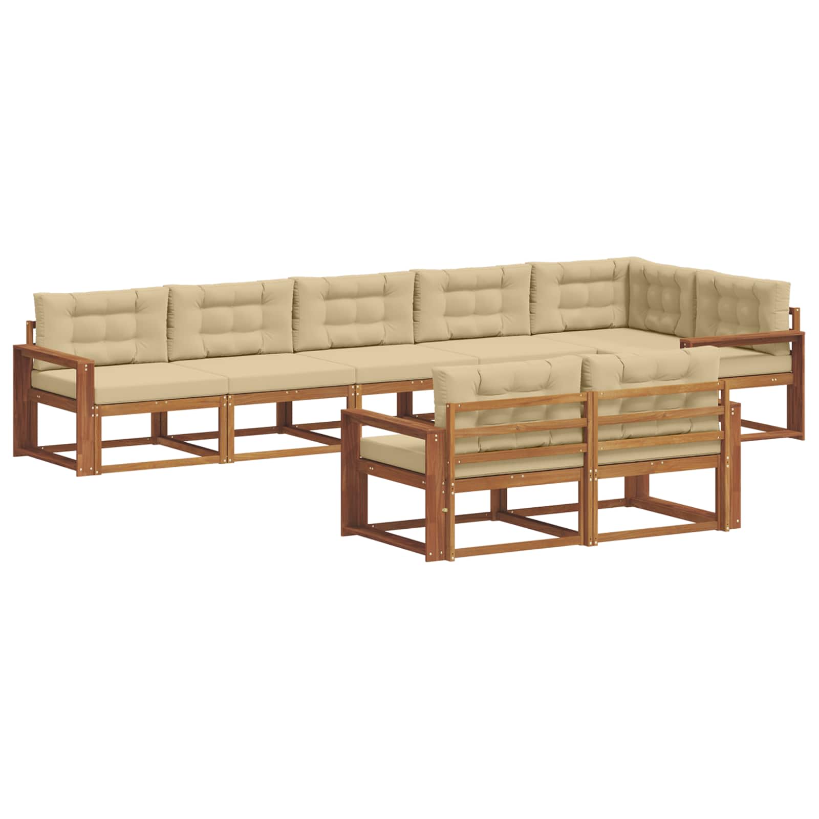 Outdoor-Sofagarnitur 8 Stk. Natur und Beige