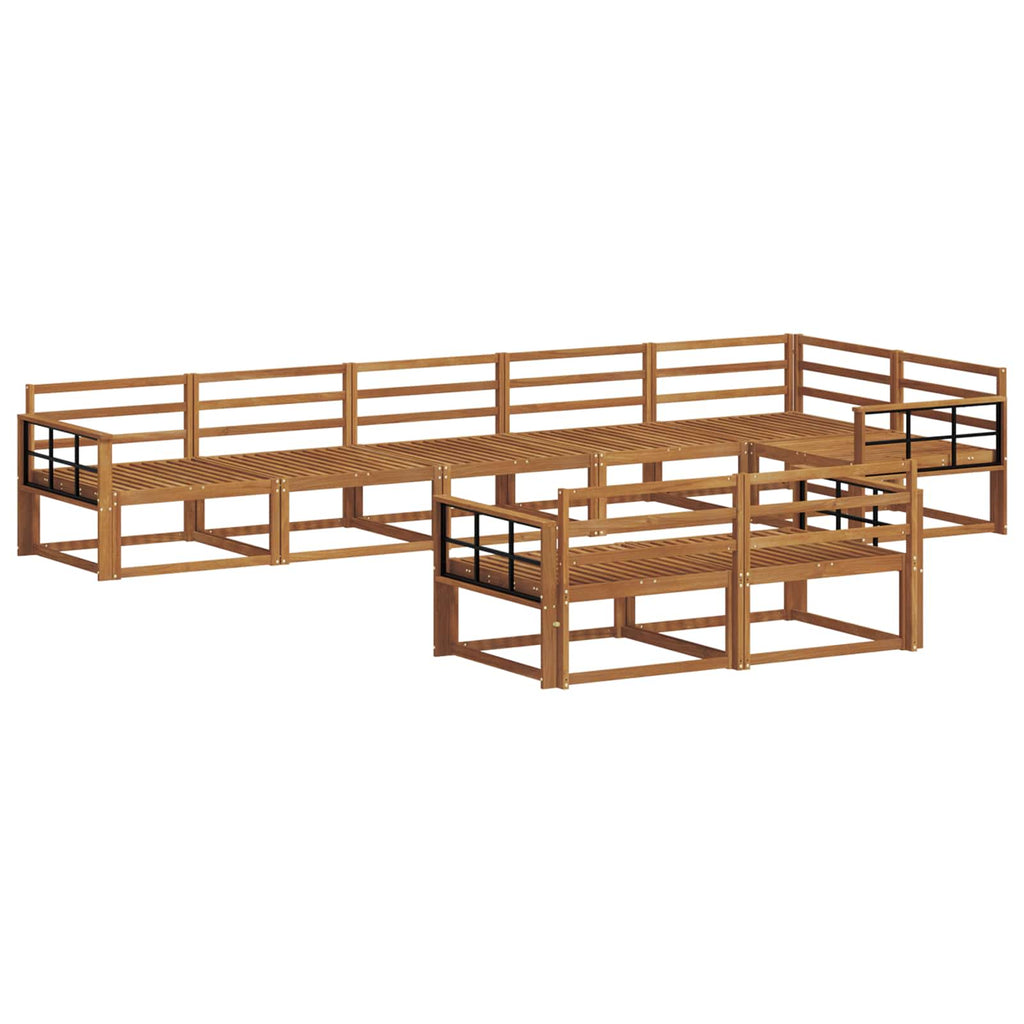 Outdoor-Sofagarnitur 8 Stk. Natur Massives Akazienholz