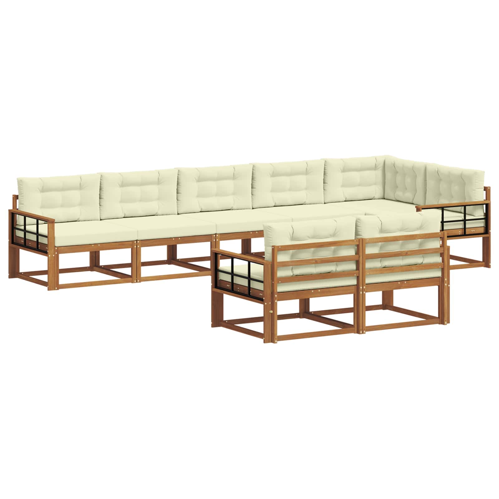 Outdoor-Sofagarnitur 8 Stk. Natur und Creme