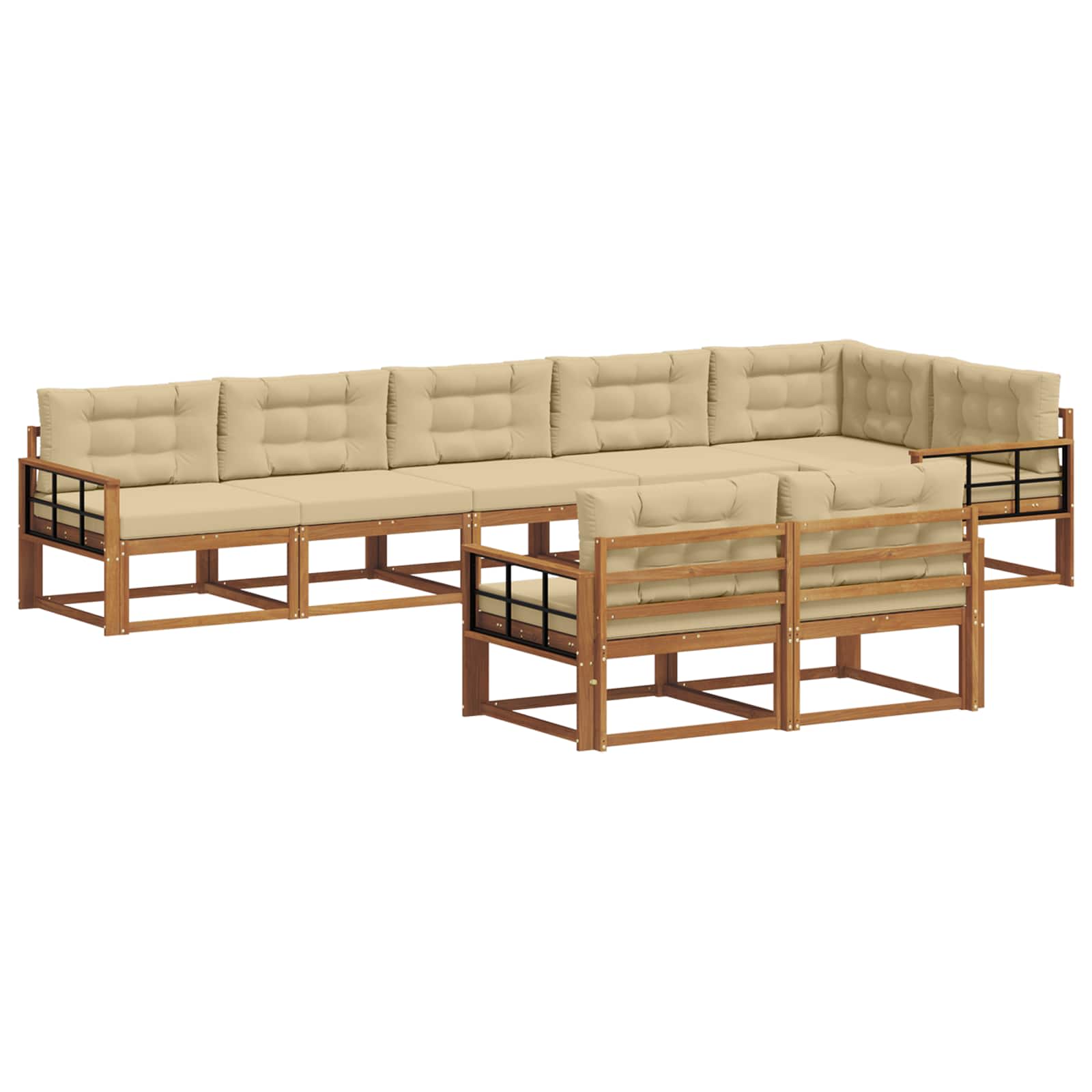 Outdoor-Sofagarnitur 8 Stk. Natur und Beige