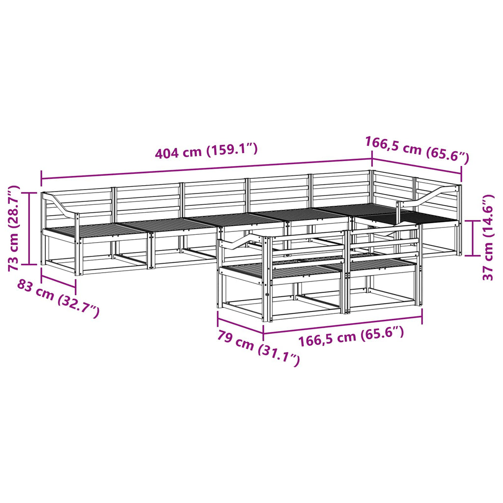 Outdoor-Sofagarnitur 8 Stk. Natur Massives Akazienholz