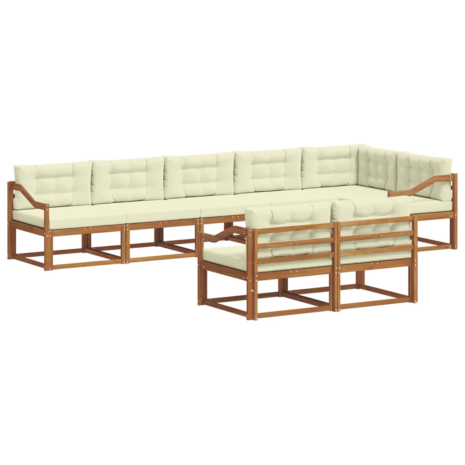 Outdoor-Sofagarnitur 8 Stk. Natur und Creme
