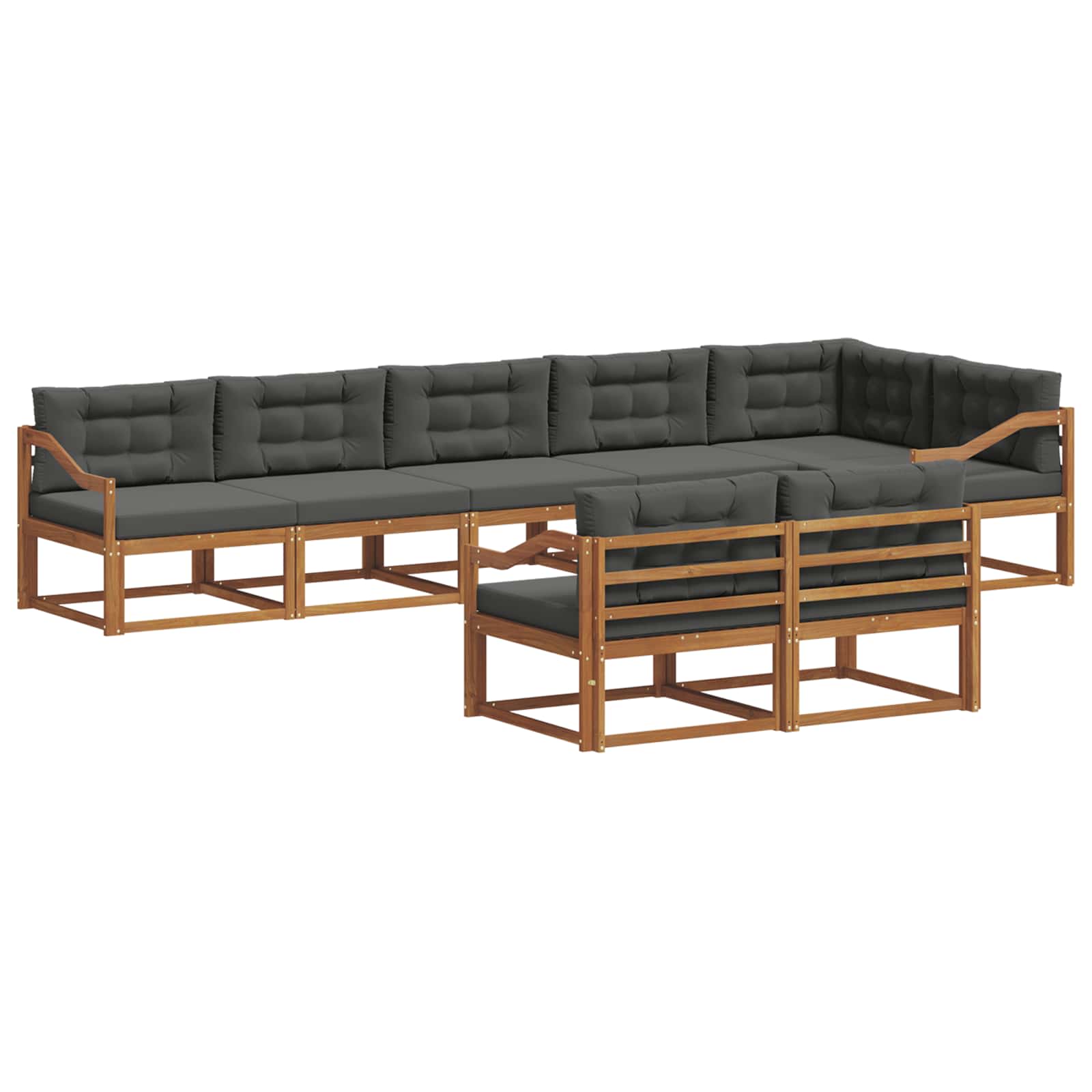Outdoor-Sofagarnitur 8 Stk. Natur und Anthrazit