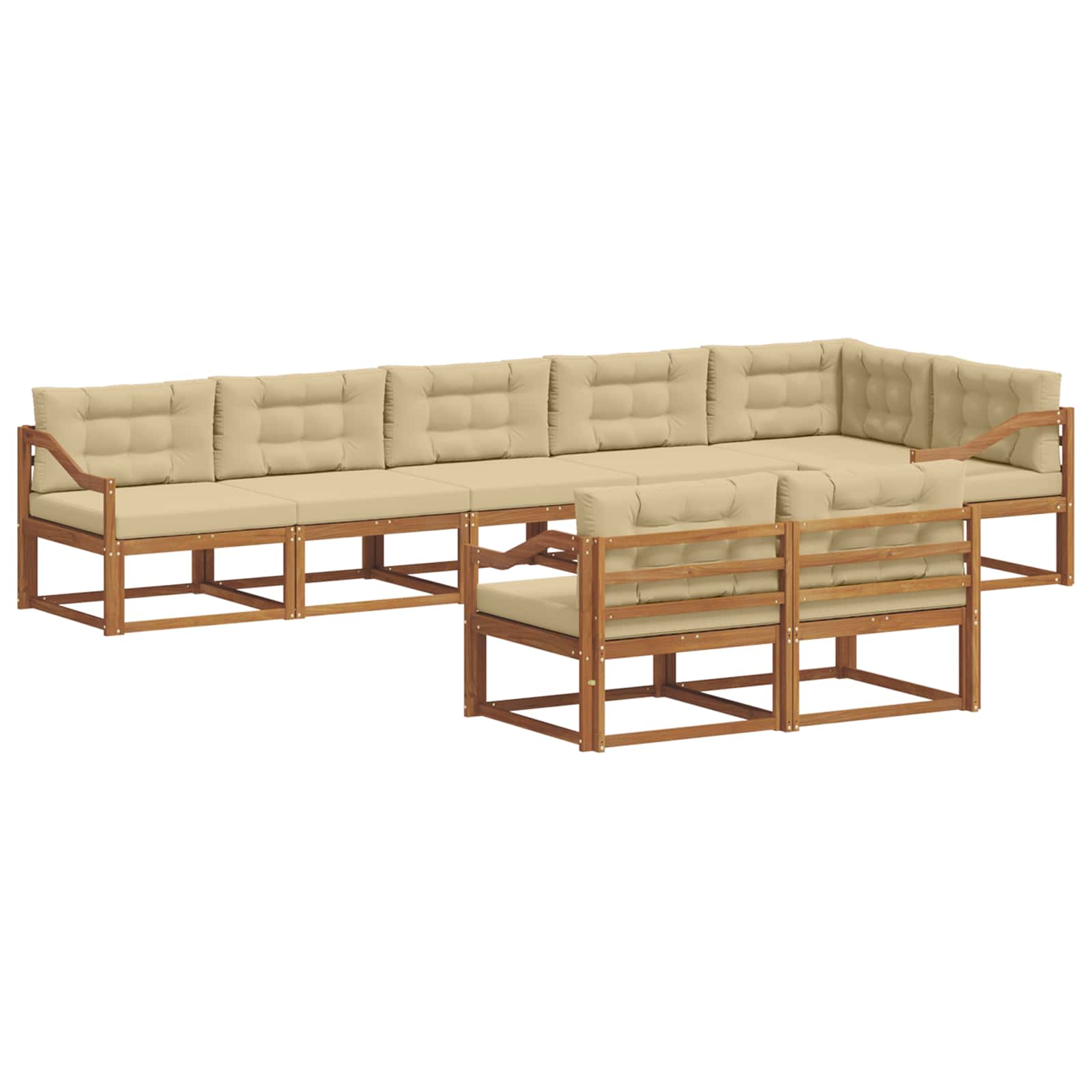 Outdoor-Sofagarnitur 8 Stk. Natur und Beige
