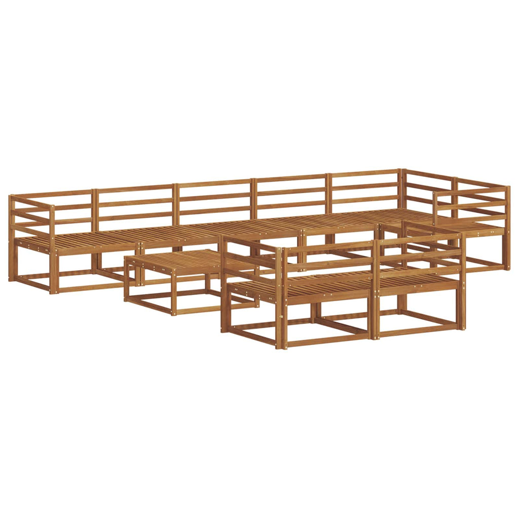 Outdoor-Sofagarnitur 9 pcs Natur Massivholz Akazie
