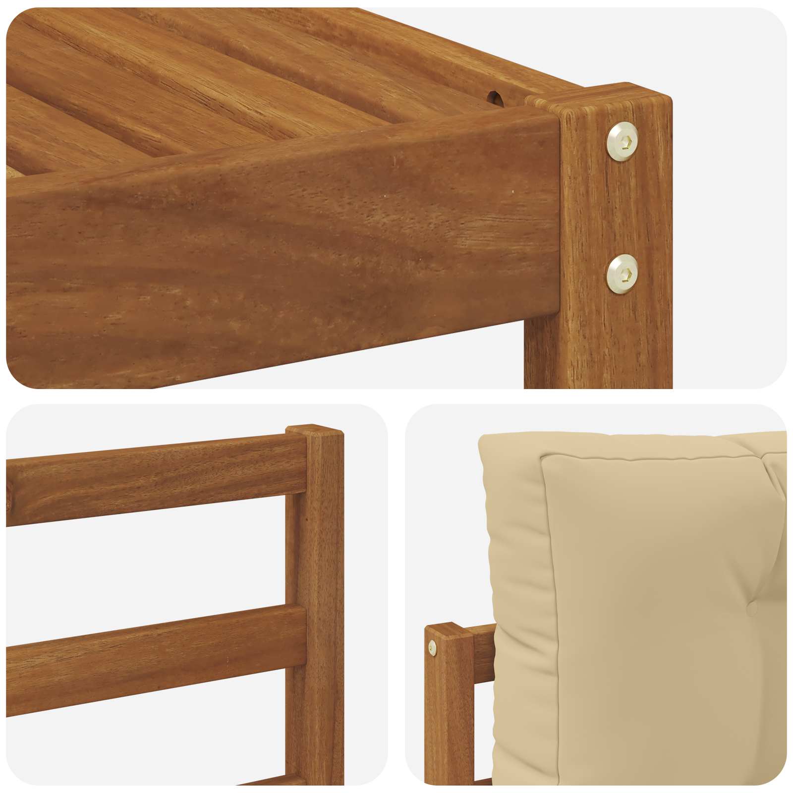 Outdoor-Sofagarnitur mit Kissen 9 pcs Natur und Beige