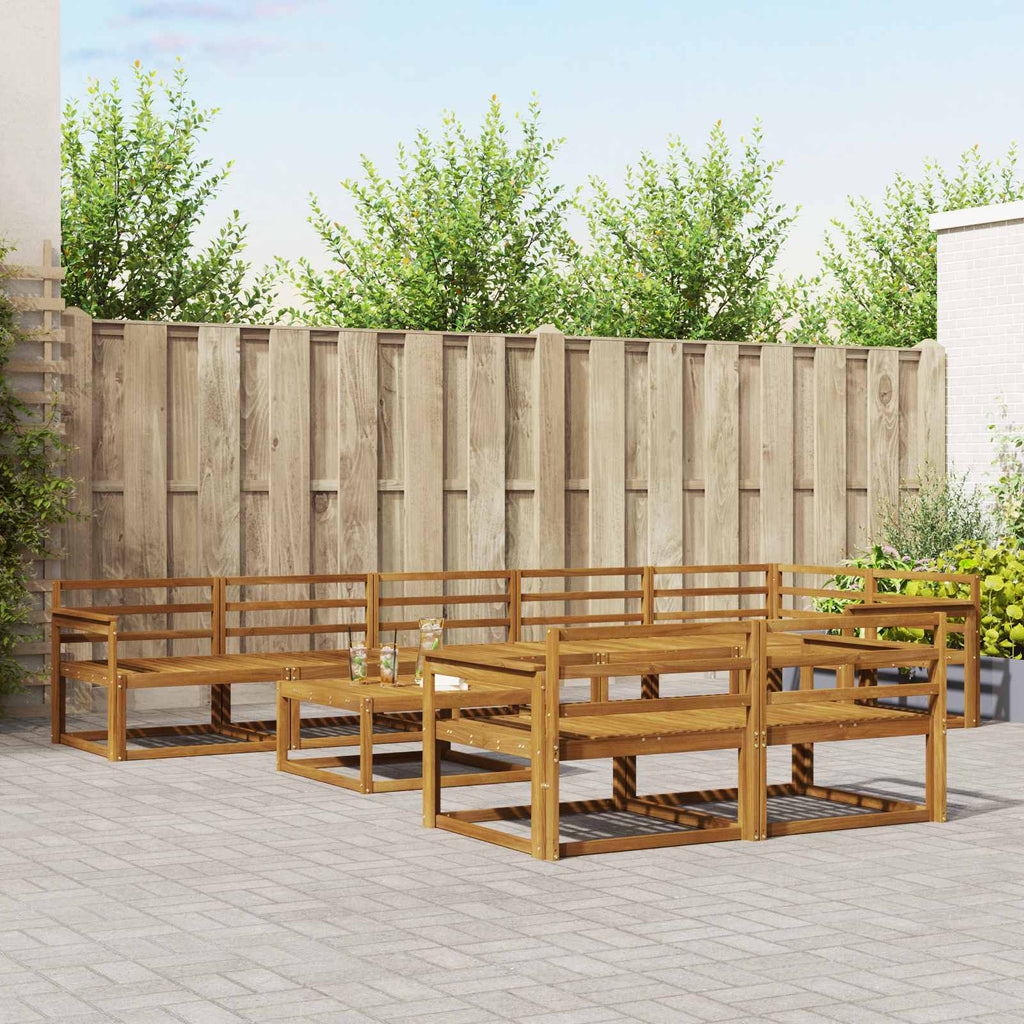 Outdoor-Sofagarnitur 9 pcs Natur Massivholz Akazie