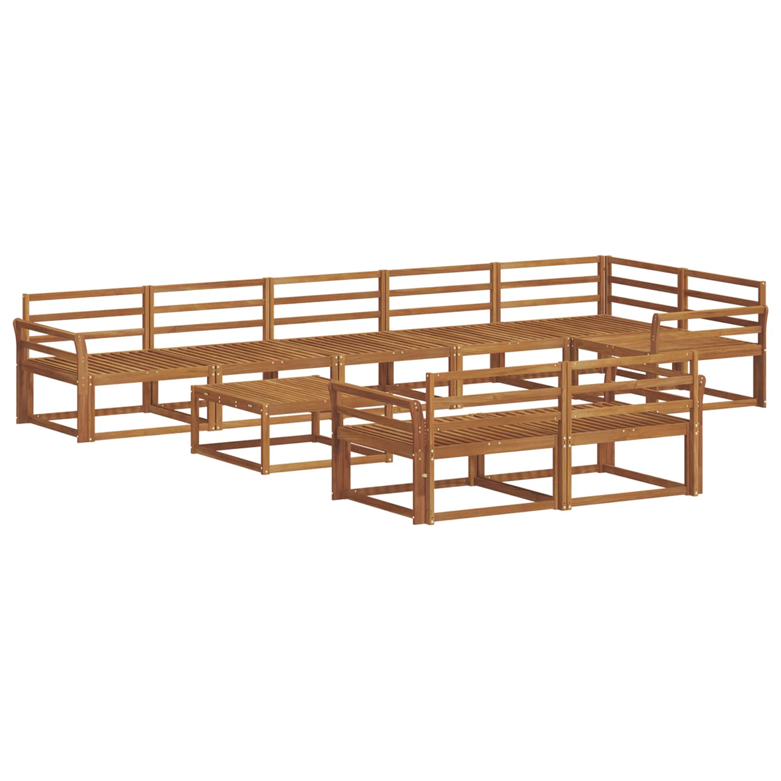 Outdoor-Sofagarnitur 9 pcs Natur Massivholz Akazie