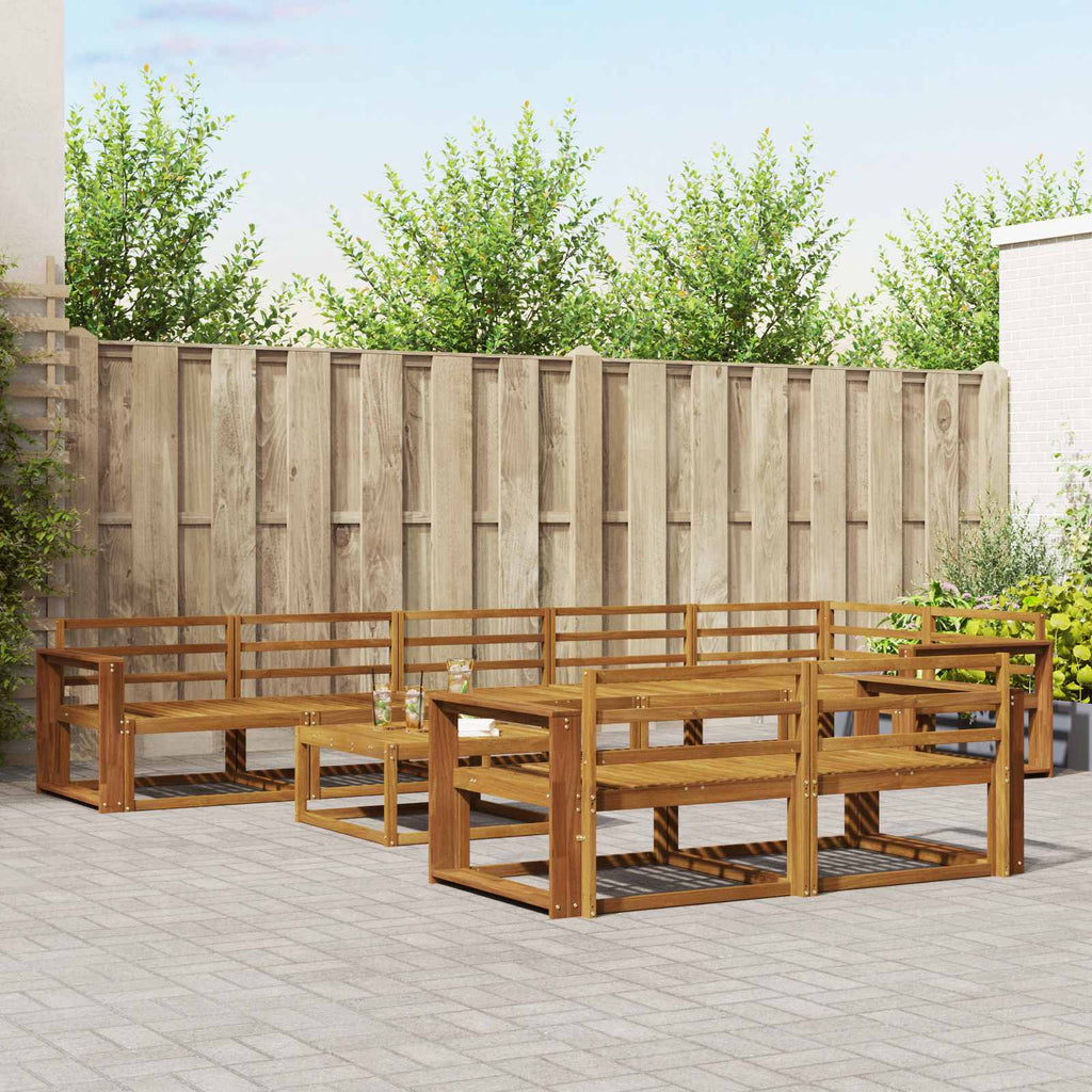Outdoor-Sofagarnitur 9 pcs Natur Massivholz Akazie