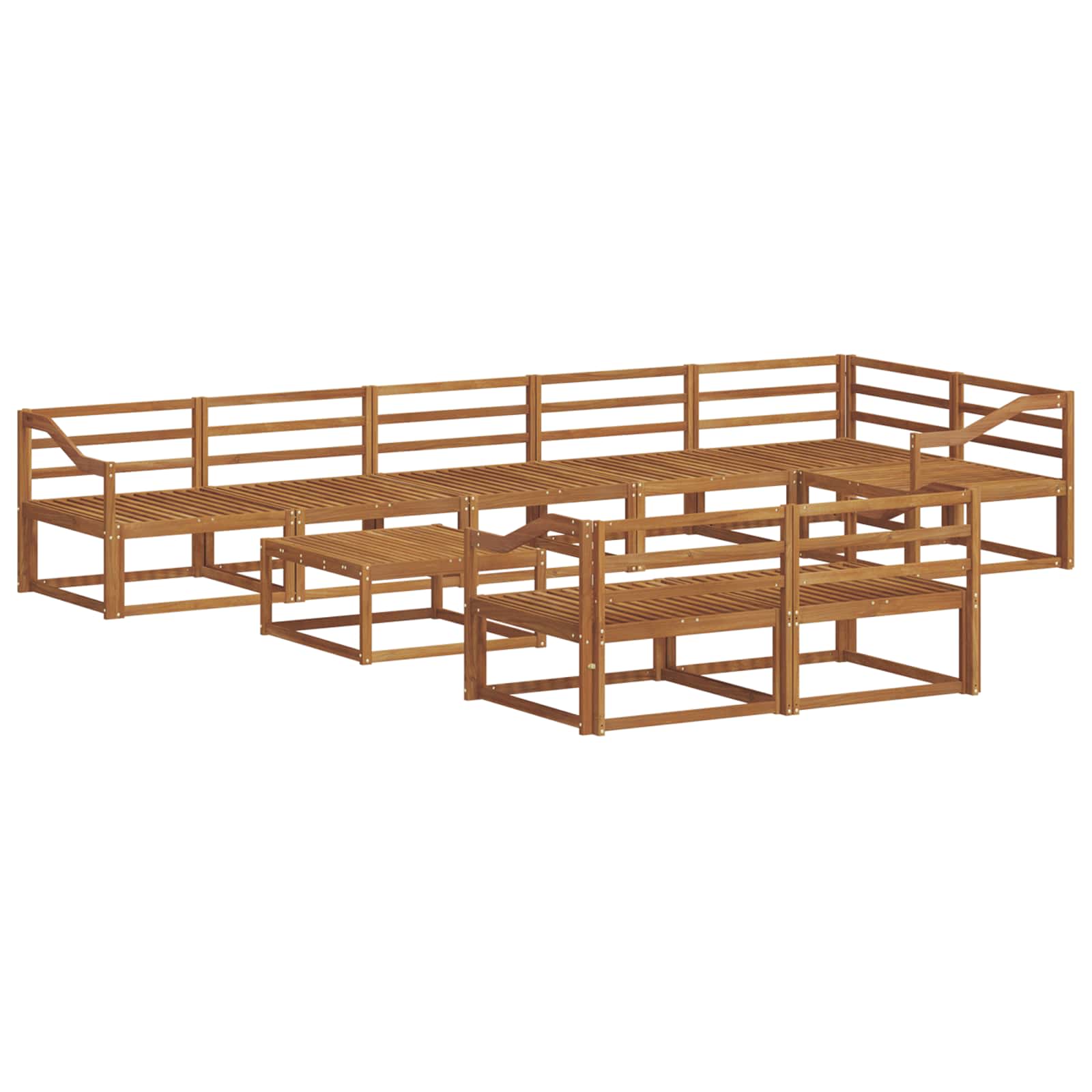 Outdoor-Sofagarnitur 9 pcs Natur Massivholz Akazie