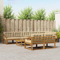 Outdoor-Sofagarnitur mit Kissen 9 pcs Natur und Beige