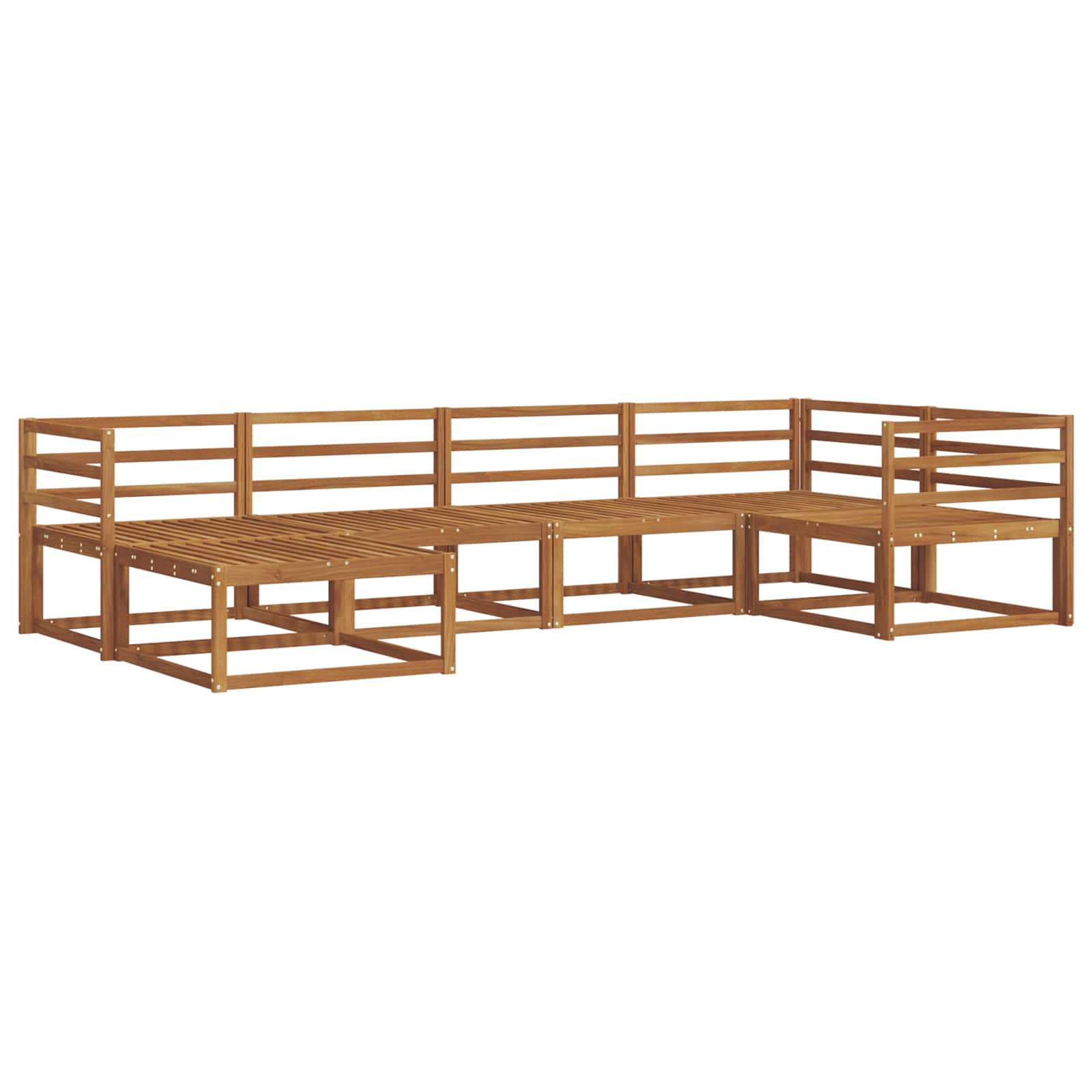 Outdoor-Sofagarnitur 6 pcs Natur Massivholz Akazie