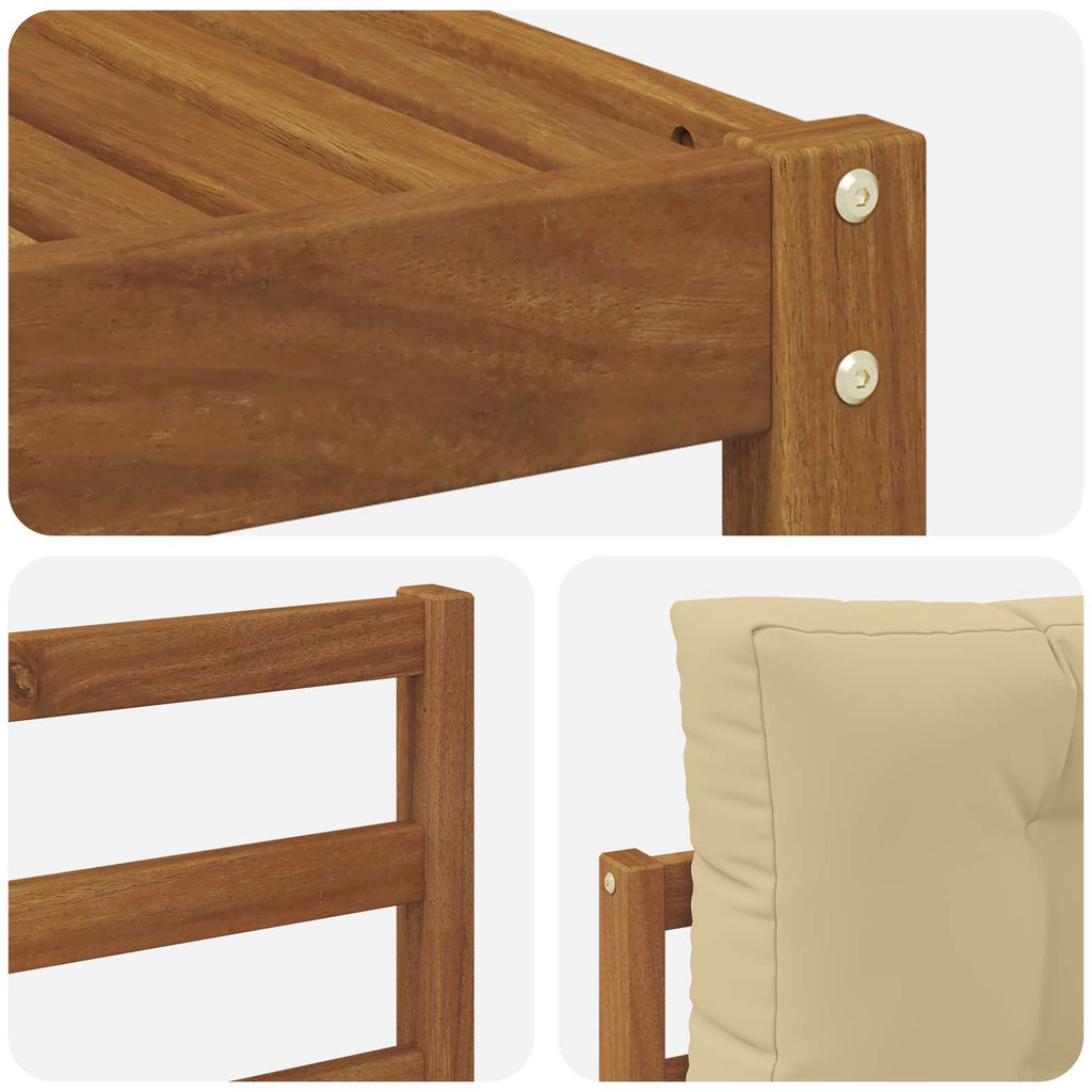 Outdoor-Sofagarnitur mit Kissen 6 pcs Natur und Beige
