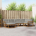 Outdoor-Sofagarnitur mit Kissen 6 pcs Natürlich und Hellgrau