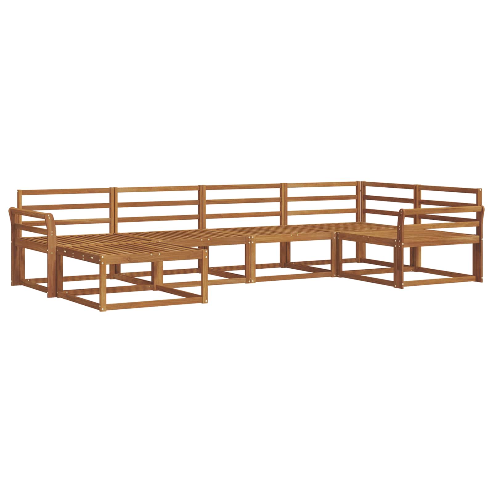 Outdoor-Sofagarnitur 6 pcs Natur Massivholz Akazie