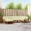 Outdoor-Sofagarnitur mit Kissen 6 pcs Natur und Creme