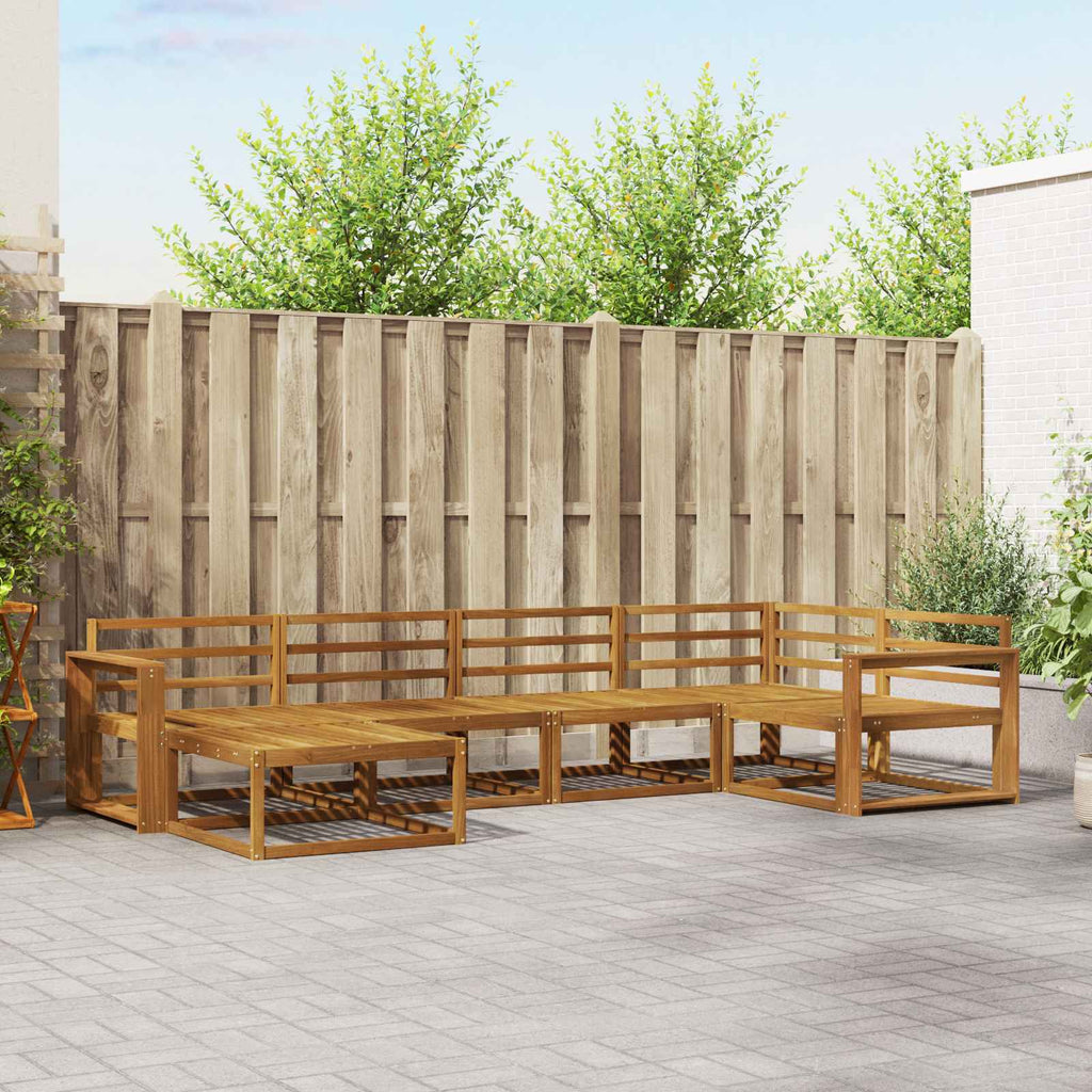 Outdoor-Sofagarnitur 6 pcs Natur Massivholz Akazie