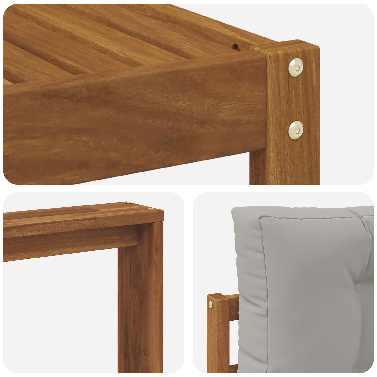 Outdoor-Sofagarnitur mit Kissen 6 pcs Natürlich und Hellgrau