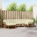 Outdoor-Sofagarnitur mit Kissen 6 pcs Natur und Creme