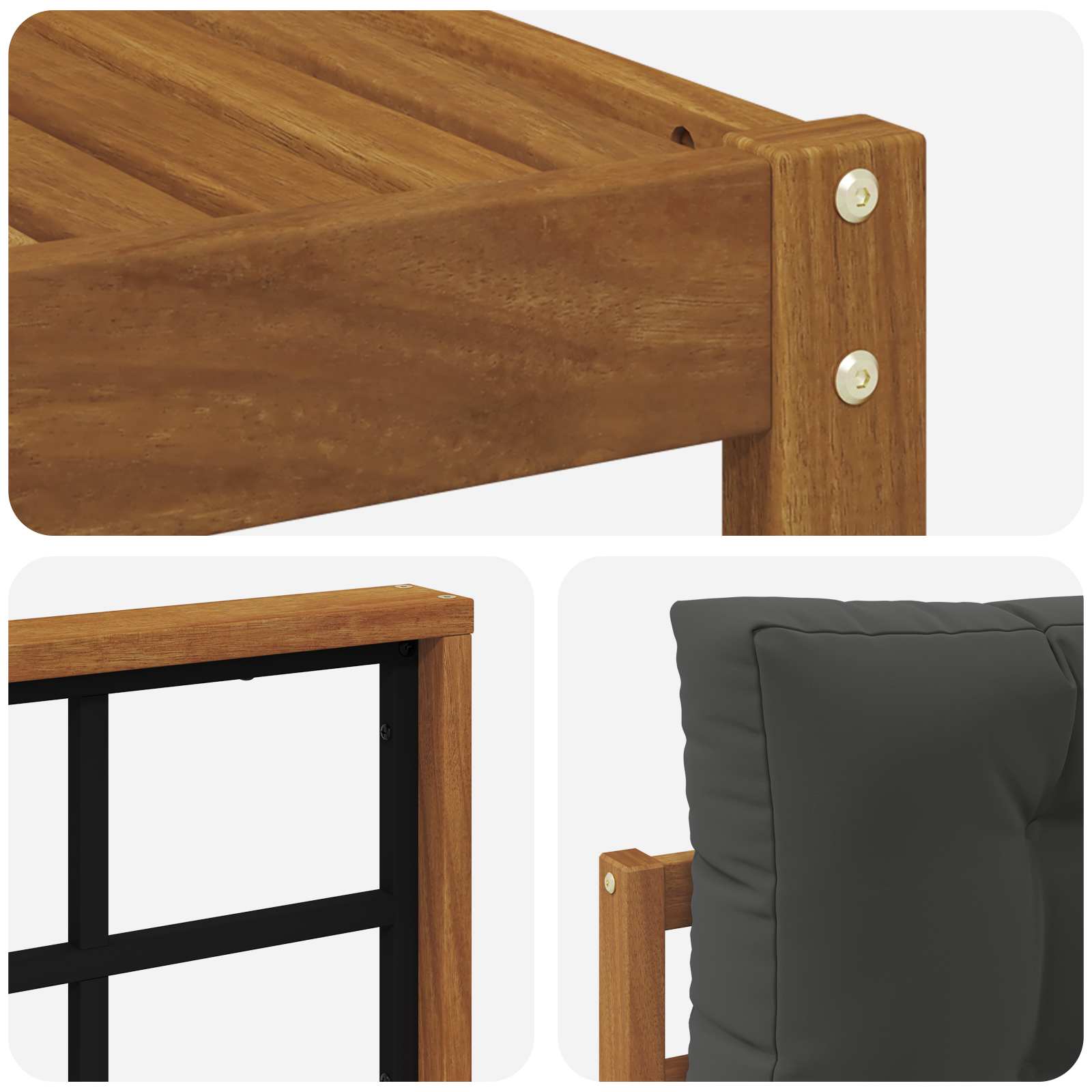 Outdoor-Sofagarnitur mit Kissen 6 pcs Natur und Anthrazit