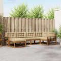 Outdoor-Sofagarnitur mit Kissen 6 pcs Natur und Beige