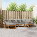 Outdoor-Sofagarnitur mit Kissen 6 pcs Natürlich und Hellgrau