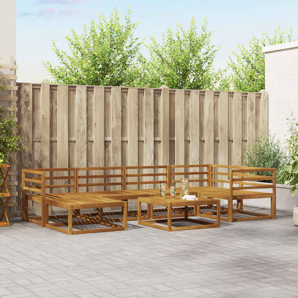 Outdoor-Sofagarnitur 7 pcs Natur Massivholz Akazie
