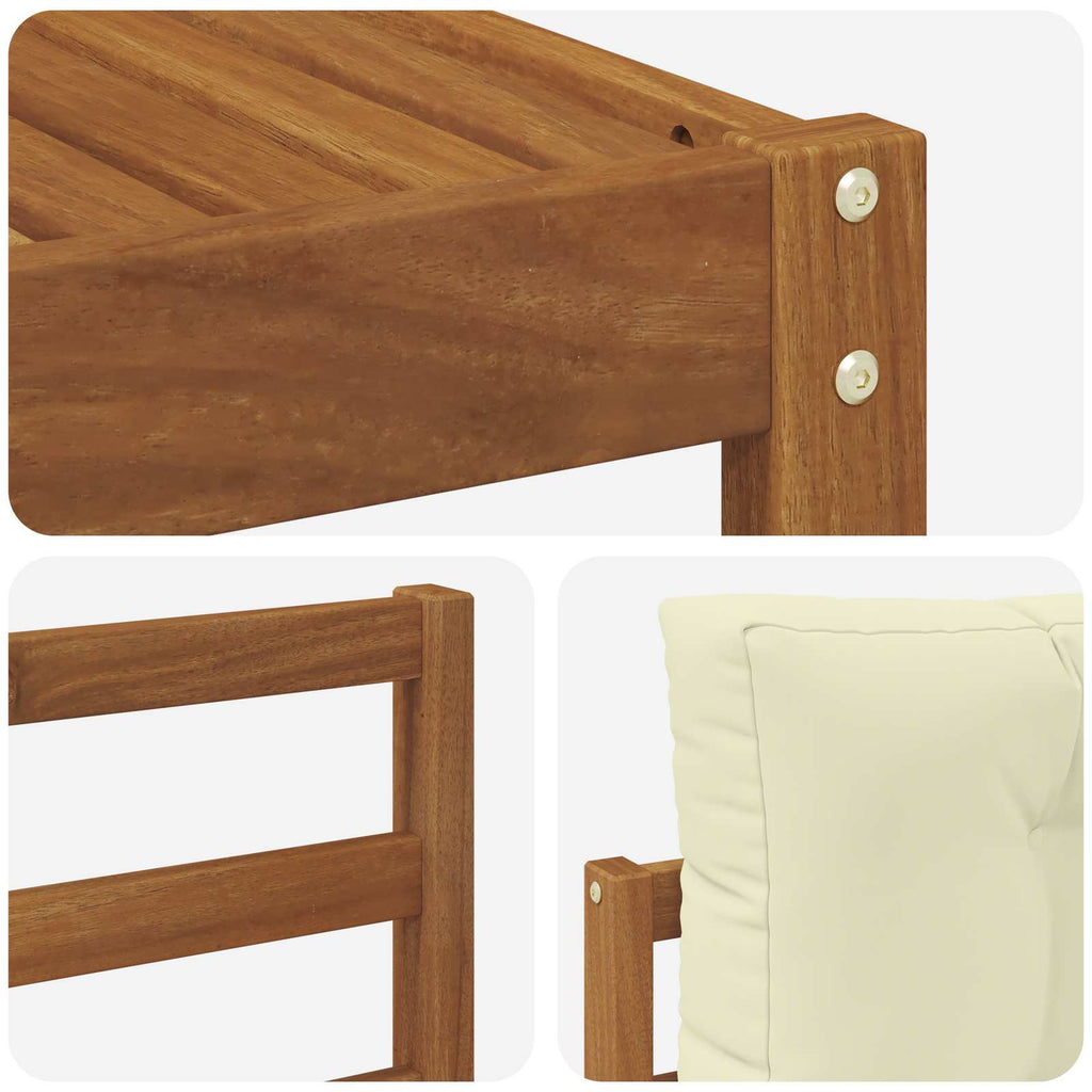 Outdoor-Sofagarnitur mit Kissen 7 pcs Natur und Creme