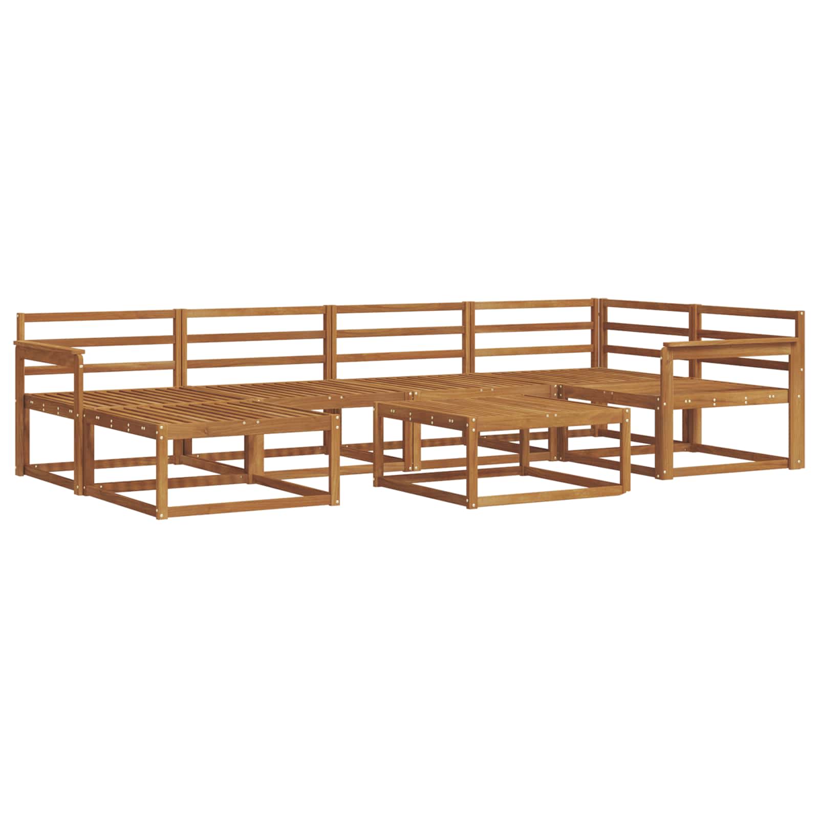 Outdoor-Sofagarnitur 7 pcs Natur Massivholz Akazie