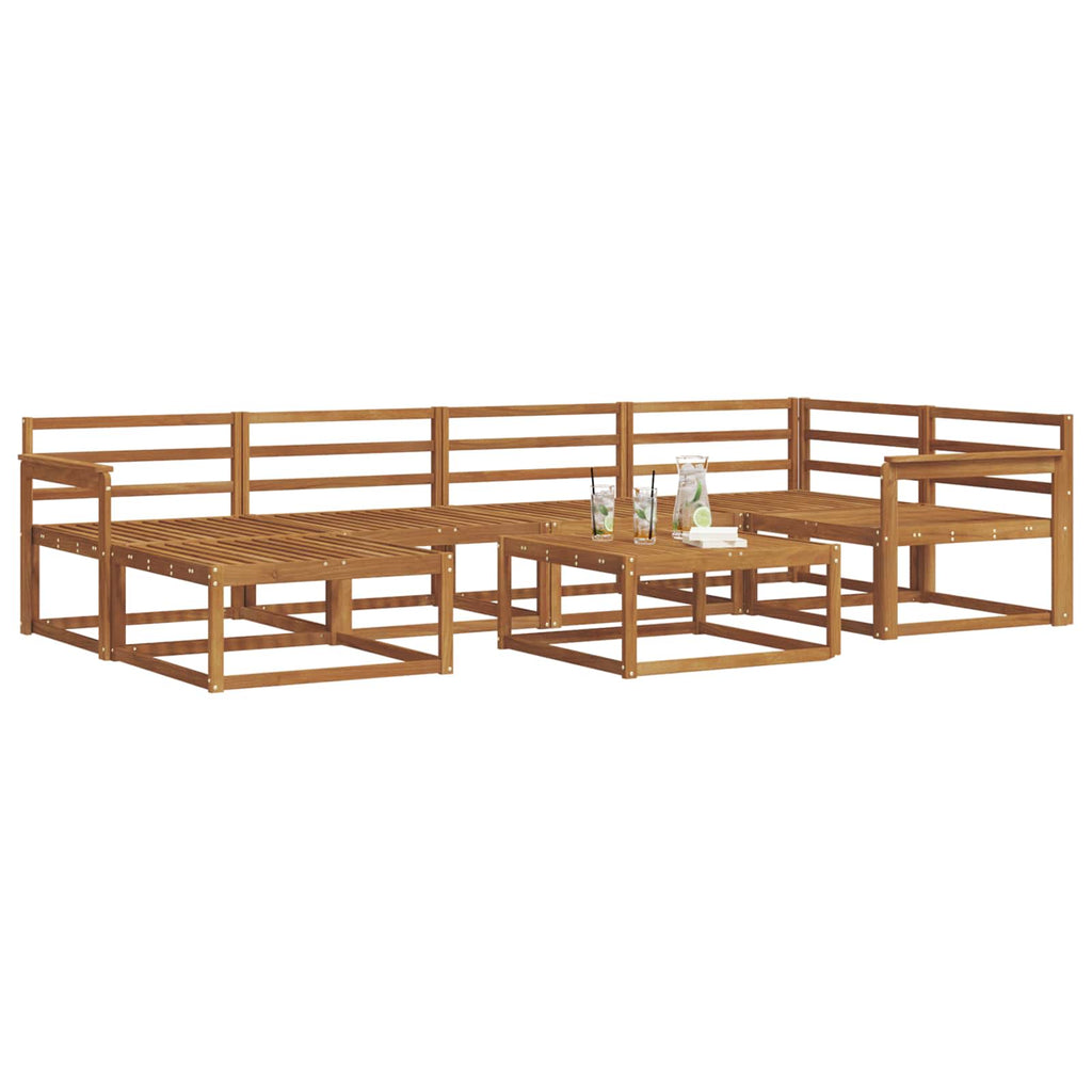 Outdoor-Sofagarnitur 7 pcs Natur Massivholz Akazie