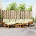 Outdoor-Sofagarnitur mit Kissen 7 pcs Natur und Creme
