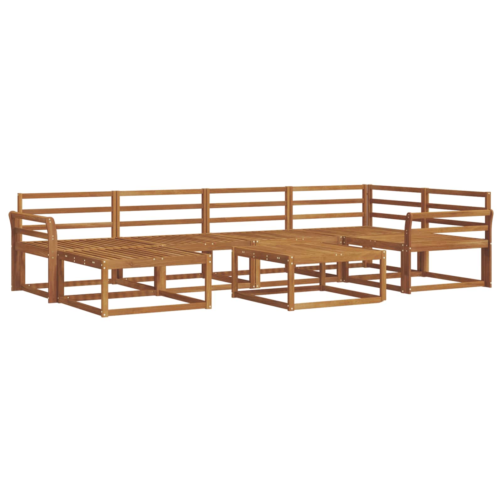 Outdoor-Sofagarnitur 7 pcs Natur Massivholz Akazie