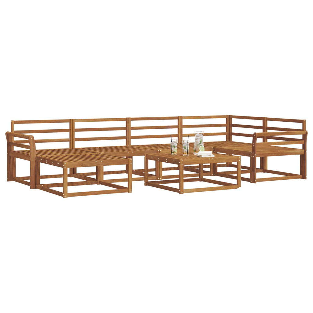 Outdoor-Sofagarnitur 7 pcs Natur Massivholz Akazie