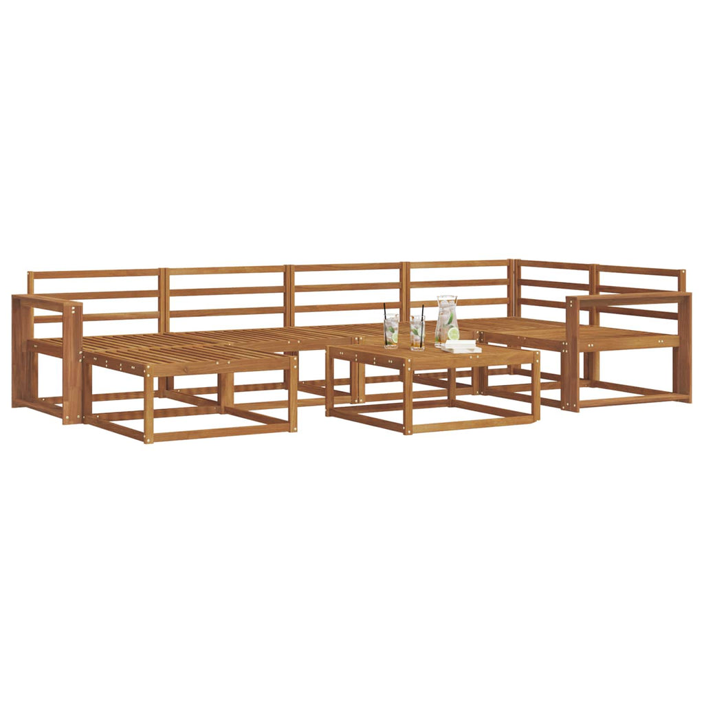 Outdoor-Sofagarnitur 7 pcs Natur Massivholz Akazie