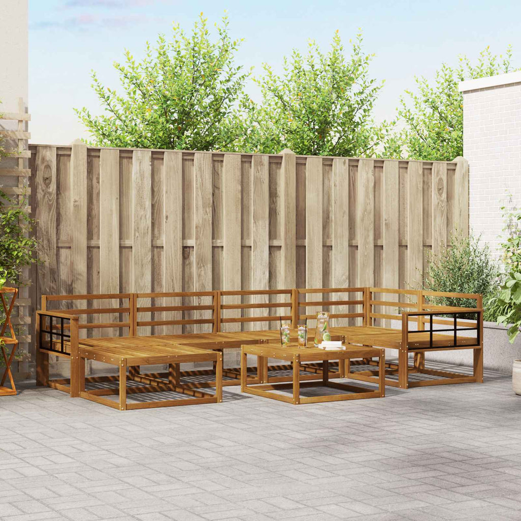 Outdoor-Sofagarnitur 7 pcs Natur Massivholz Akazie