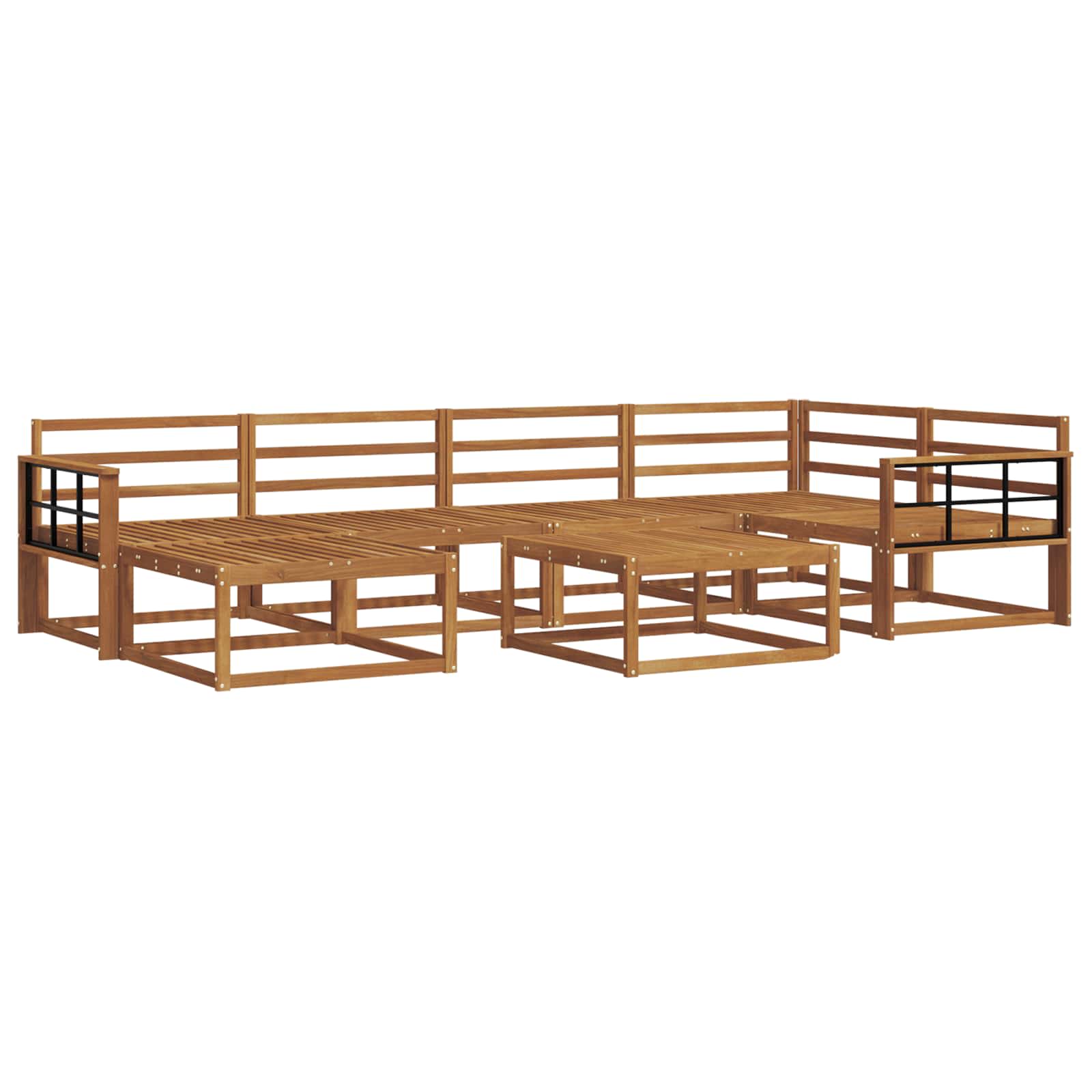 Outdoor-Sofagarnitur 7 pcs Natur Massivholz Akazie