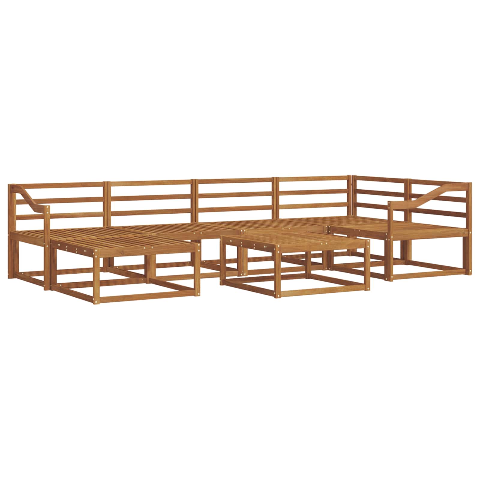 Outdoor-Sofagarnitur 7 pcs Natur Massivholz Akazie