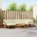 Outdoor-Sofagarnitur mit Kissen 7 pcs Natur und Creme