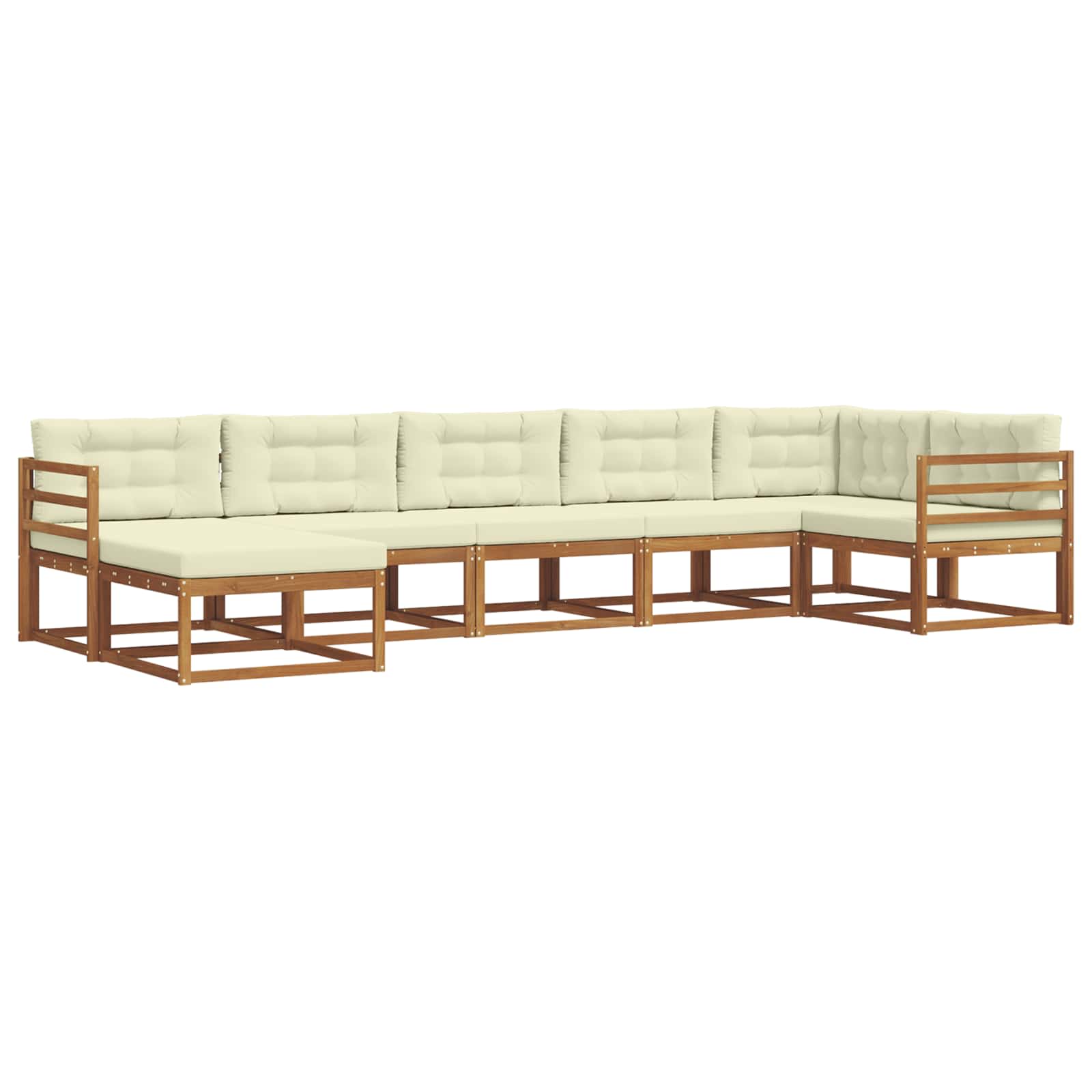 Outdoor-Sofagarnitur mit Kissen 7 pcs Natur und Creme
